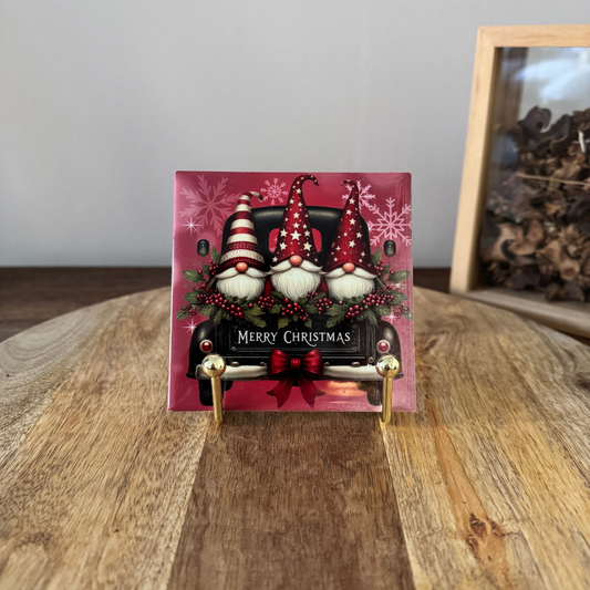 Gnomes op een tegeltje - Merry Christmas