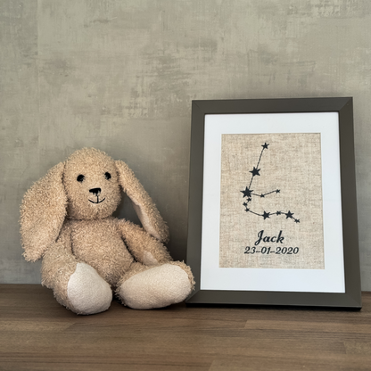 Geboorteherinnering op linnen - Sterrenbeeld