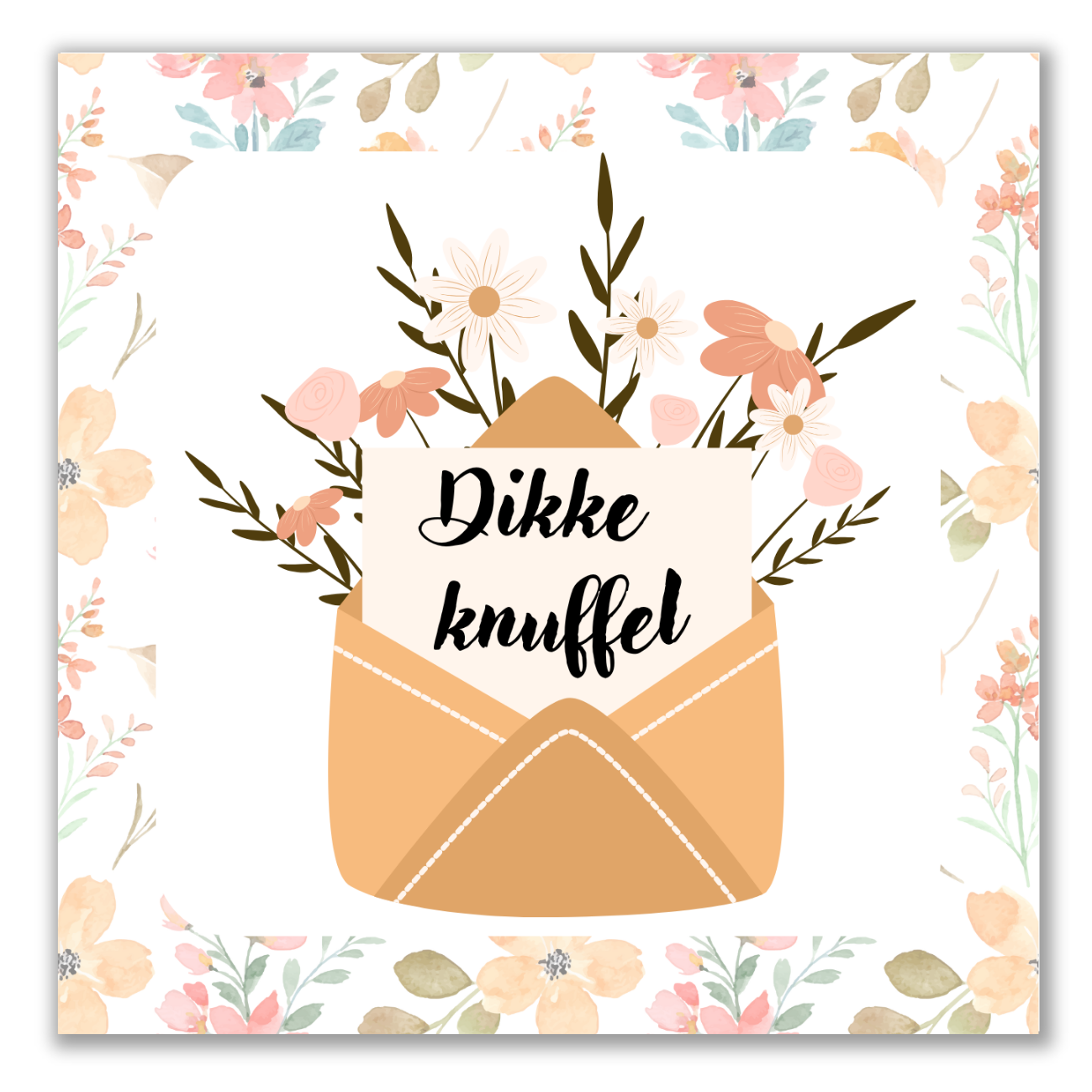 Tegeltje - Dikke knuffel (11x11 cm)