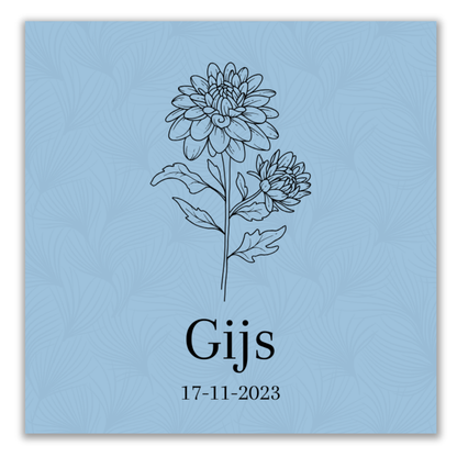 Geboortetegeltje - Geboortebloem (verschillende kleuren)