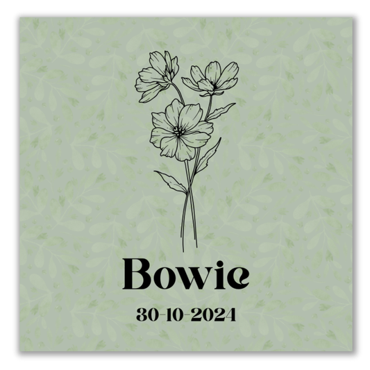 Geboortetegeltje - Geboortebloem (verschillende kleuren)