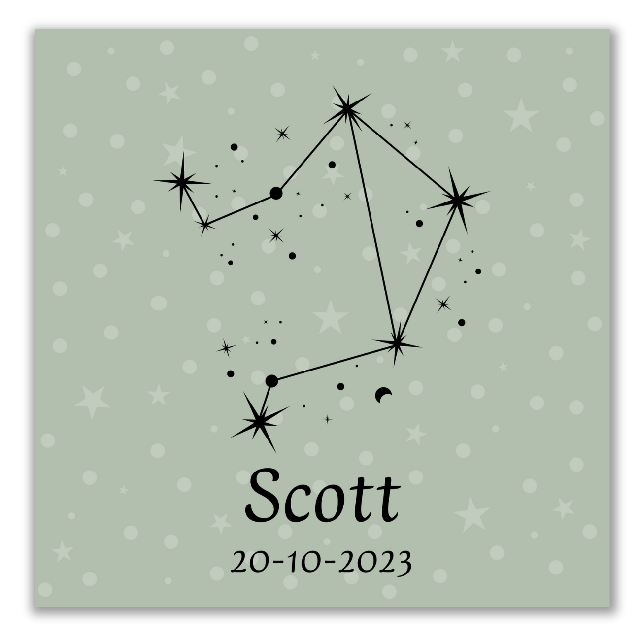 Geboortetegeltje - Sterrenbeeld (verschillende kleuren)