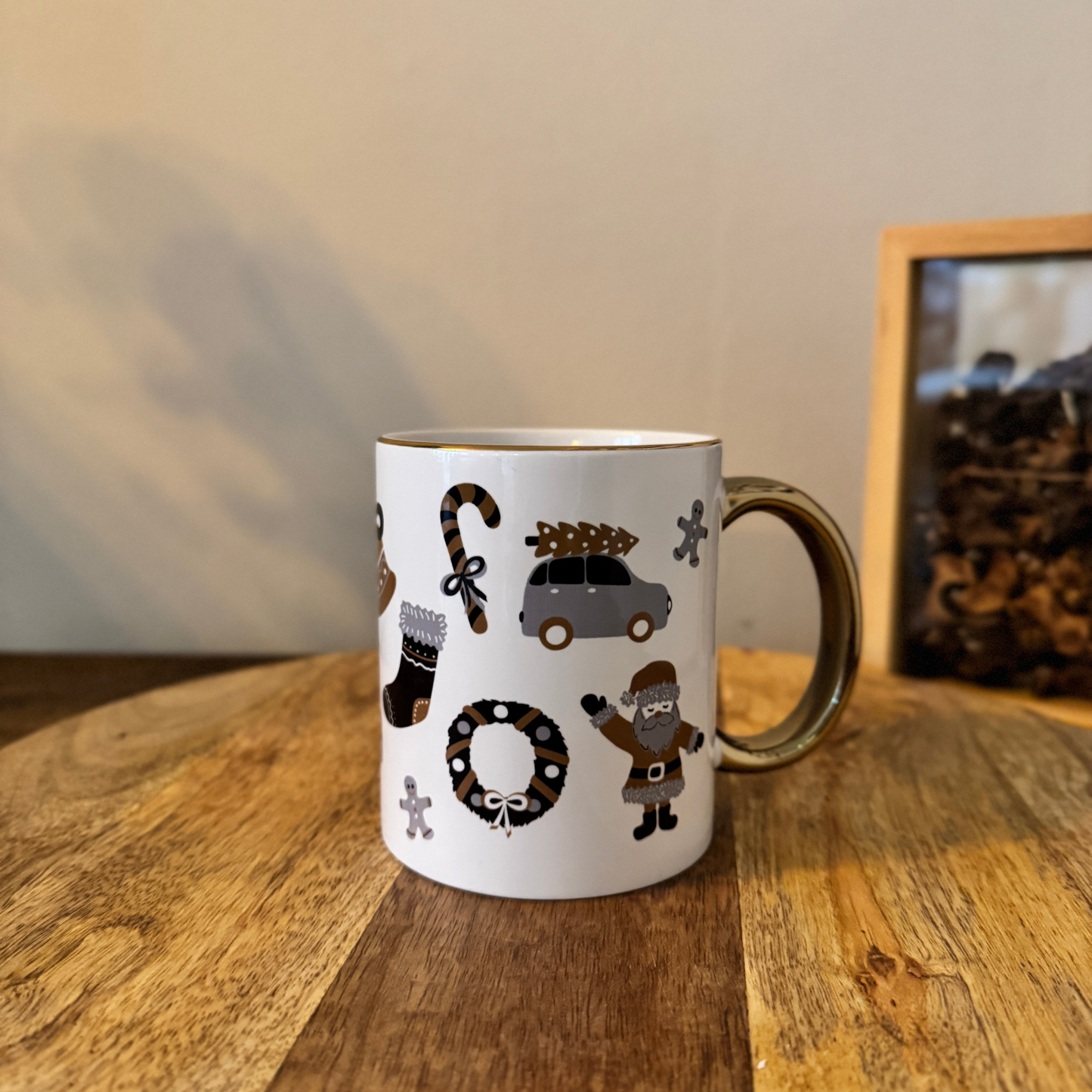 Kerstmok - Zwart met goud