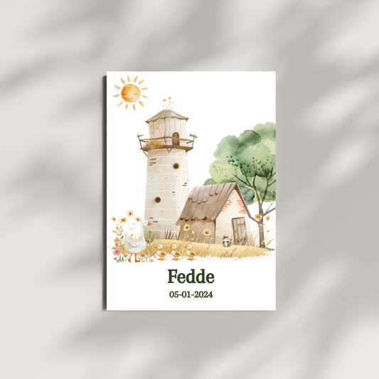 Geboorteposter - Boerderij met gansjes