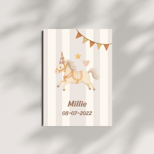 Geboorteposter - Circuspaard