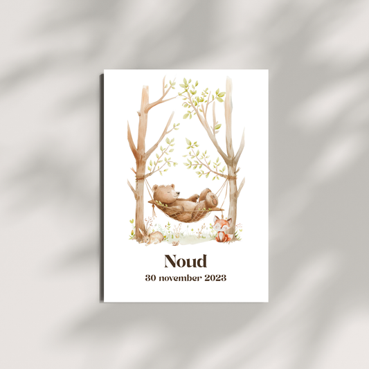 Geboorteposter - Bosdiertjes