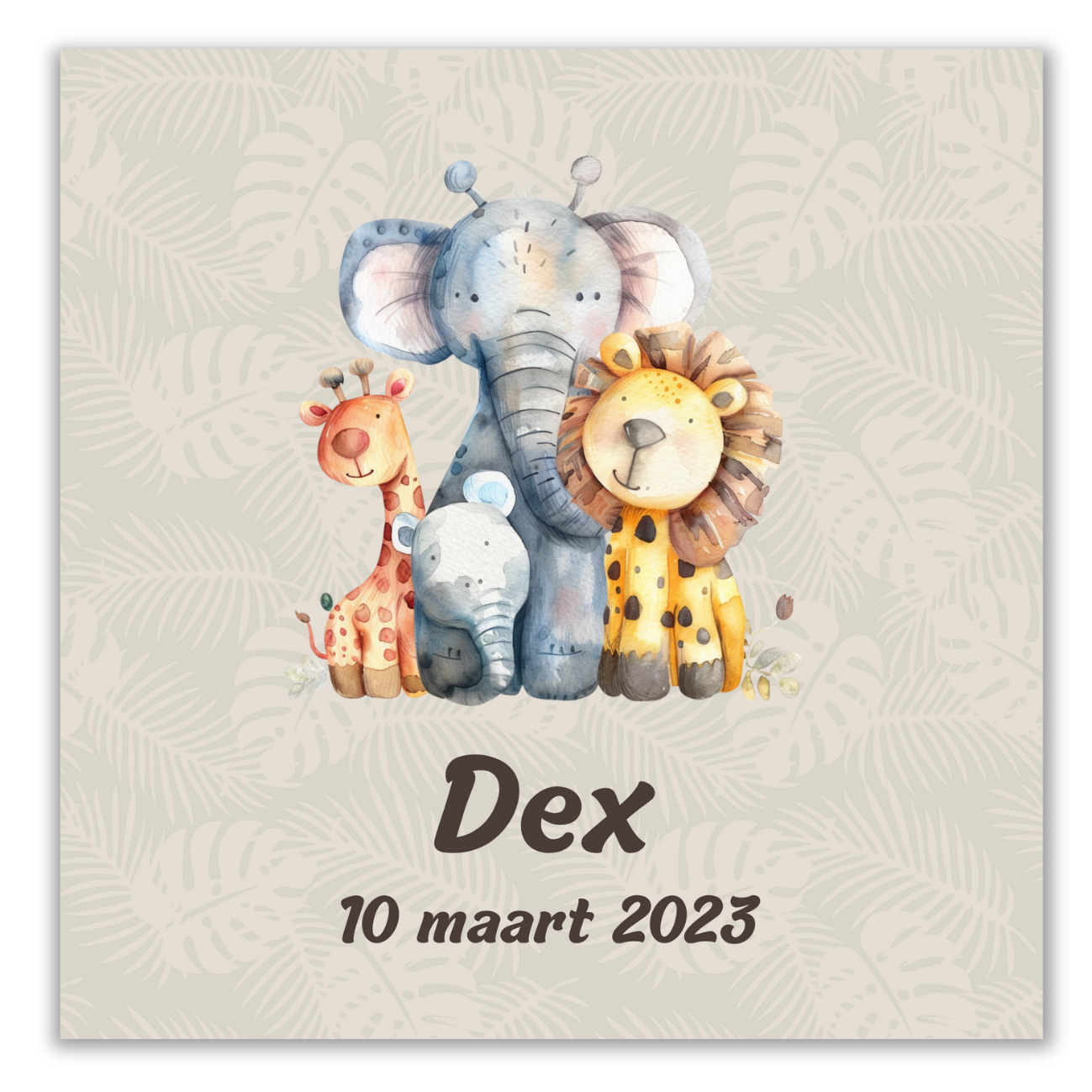 Geboortetegeltje - Safaridiertjes
